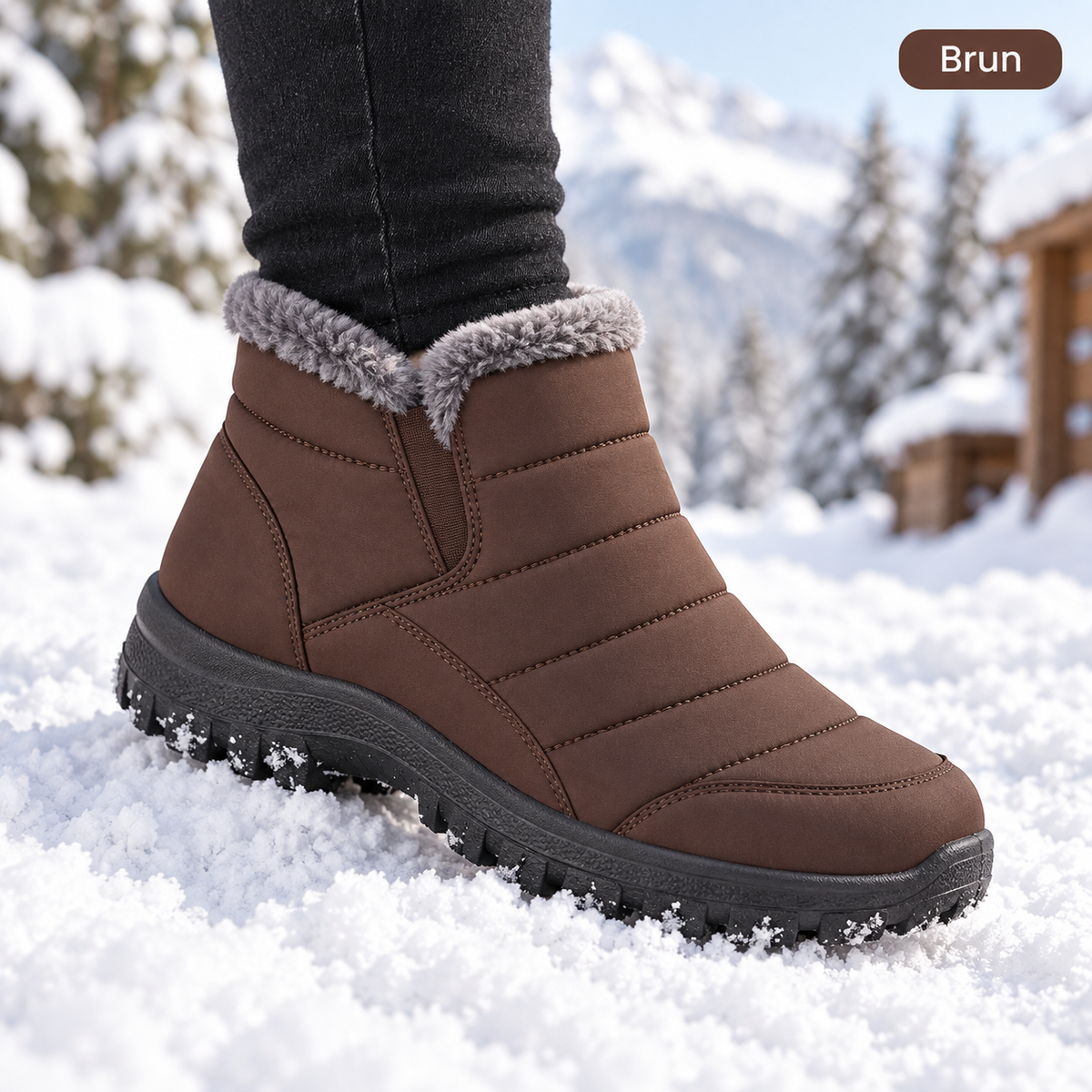 Chaussures d’hiver femme brunes – doublure chaude BYTOKKI