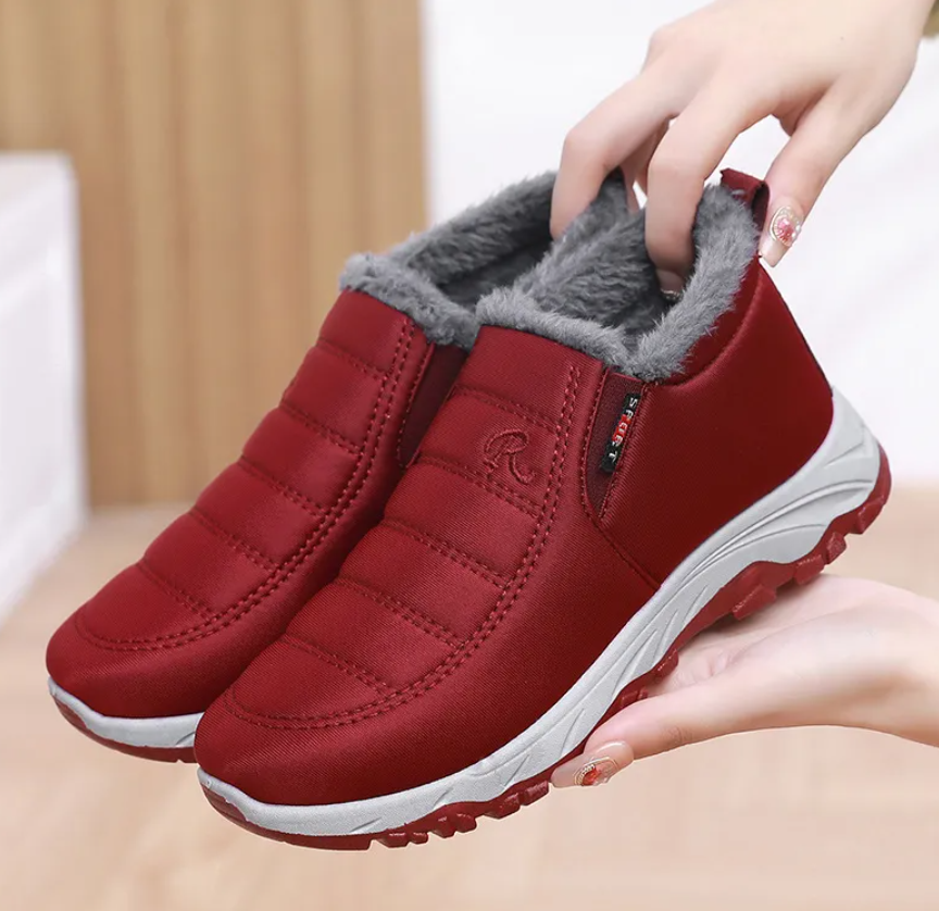Chaussures d’hiver femme Rouge Bordeaux – doublure chaude