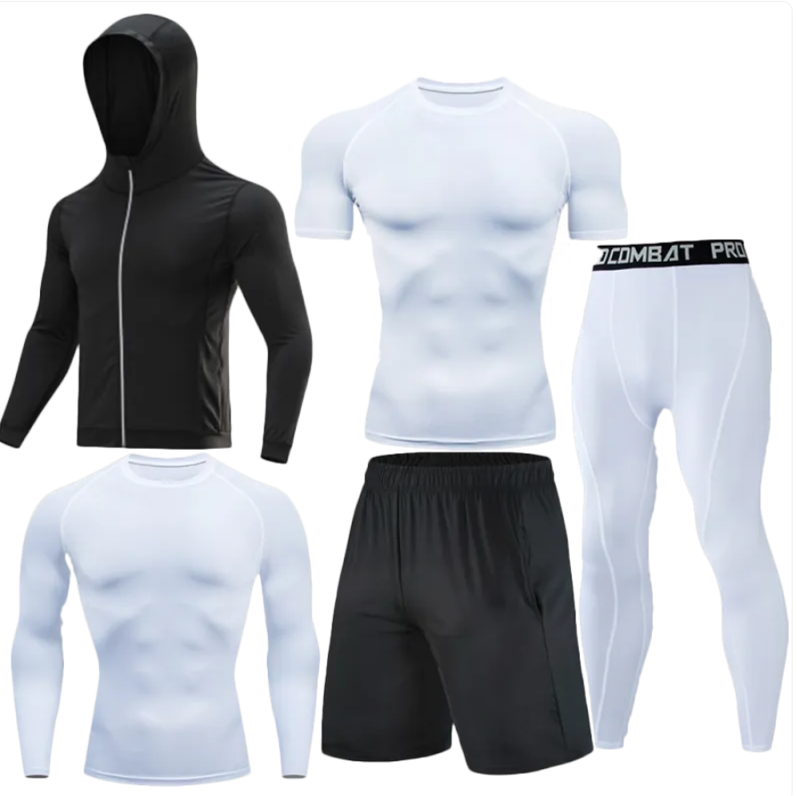 Ensemble de compression homme 5 pièces - Blanc – 720
