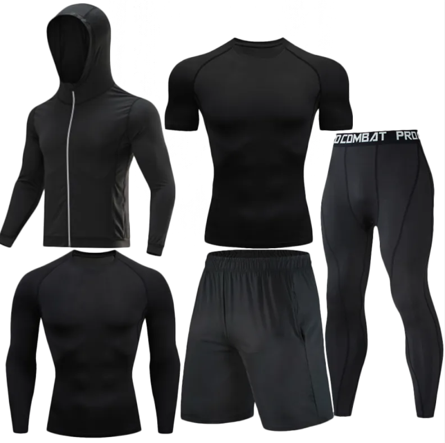 Ensemble de compression homme 5 pièces - Noir – 7204