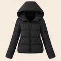 Doudoune courte femme à capuche - Noir
