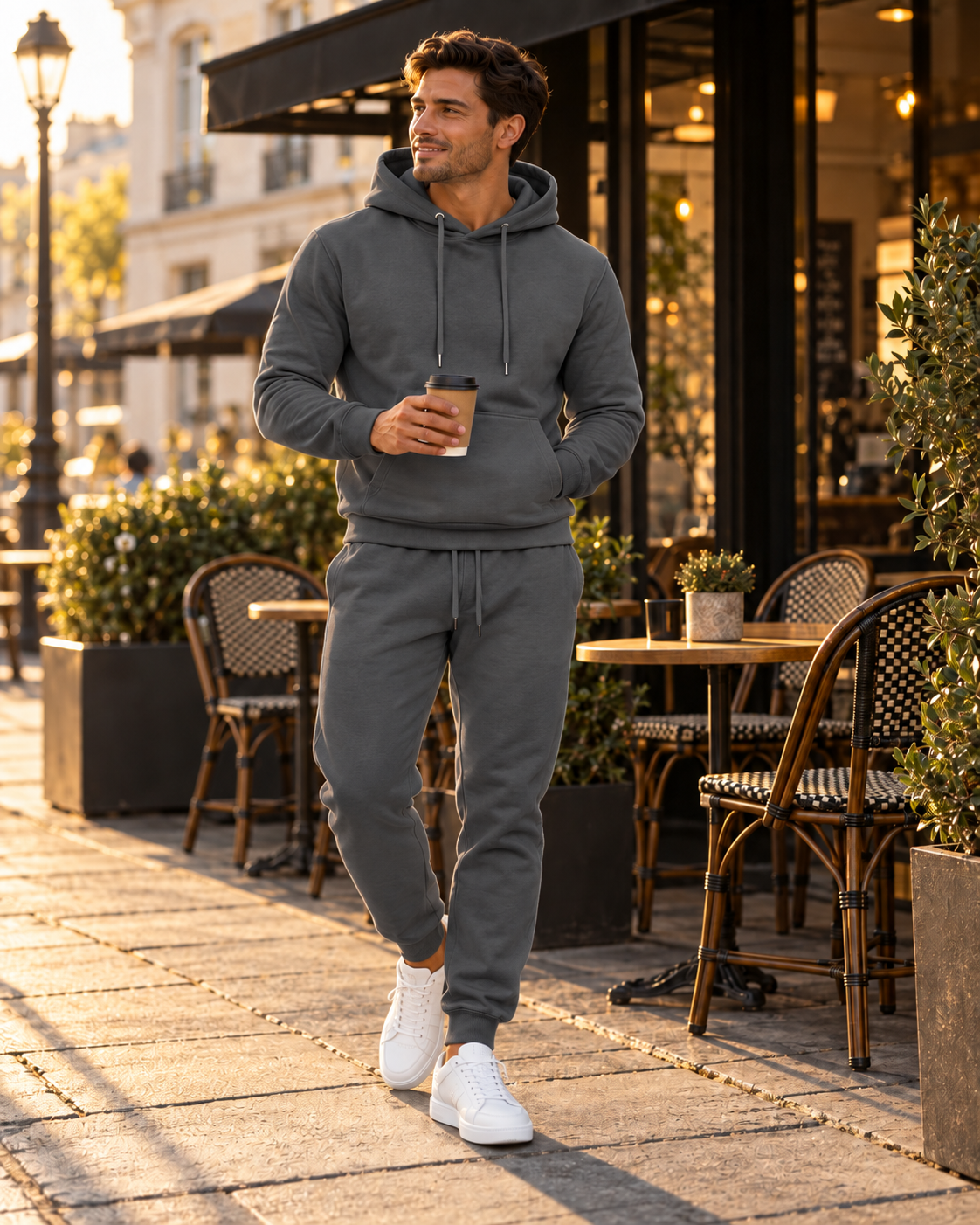 Ensemble sweat à capuche homme - Gris foncé