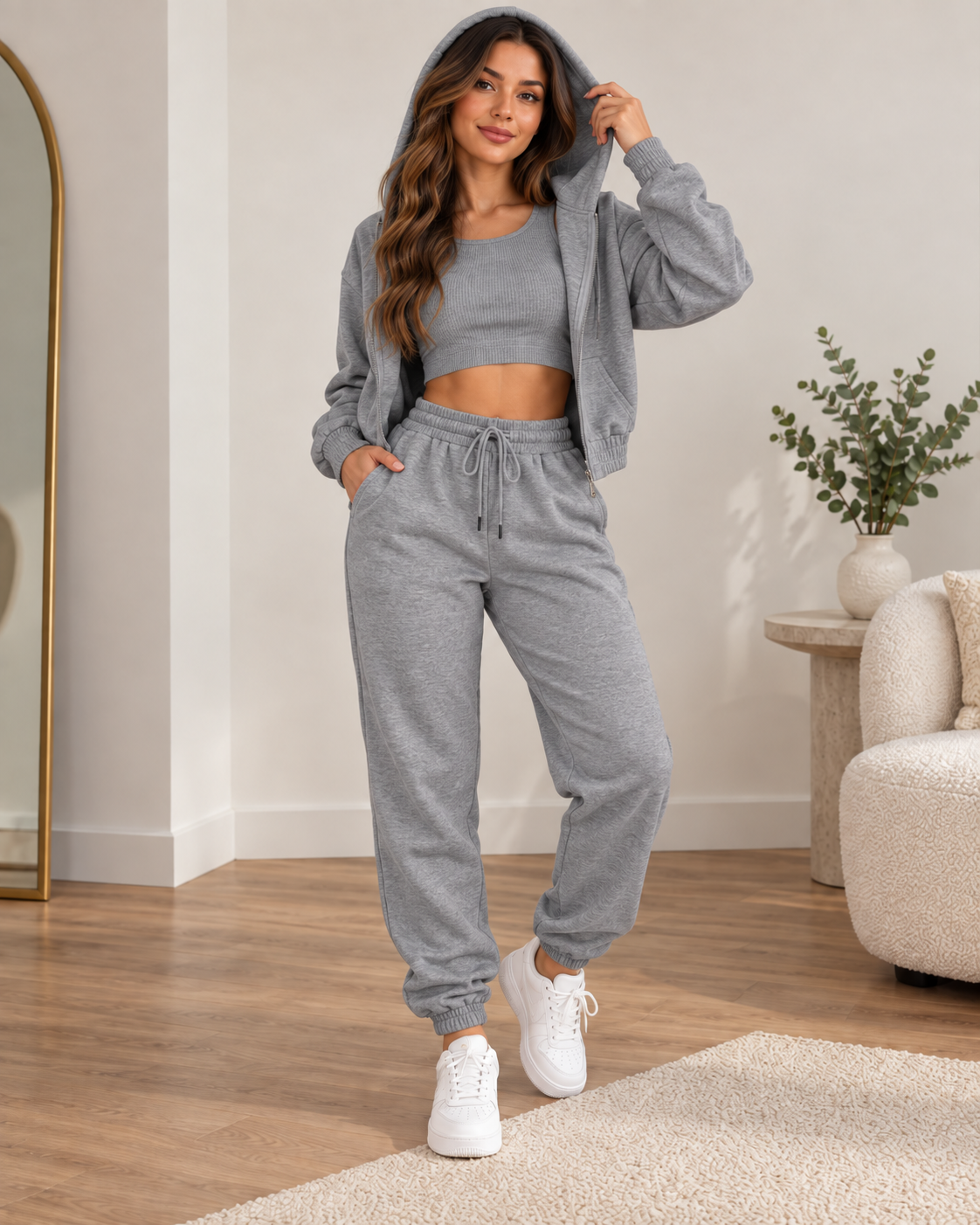 Ensemble femme 3 pièces - Gris HD