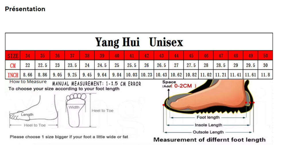 Guide des tailles chaussures d’hiver homme