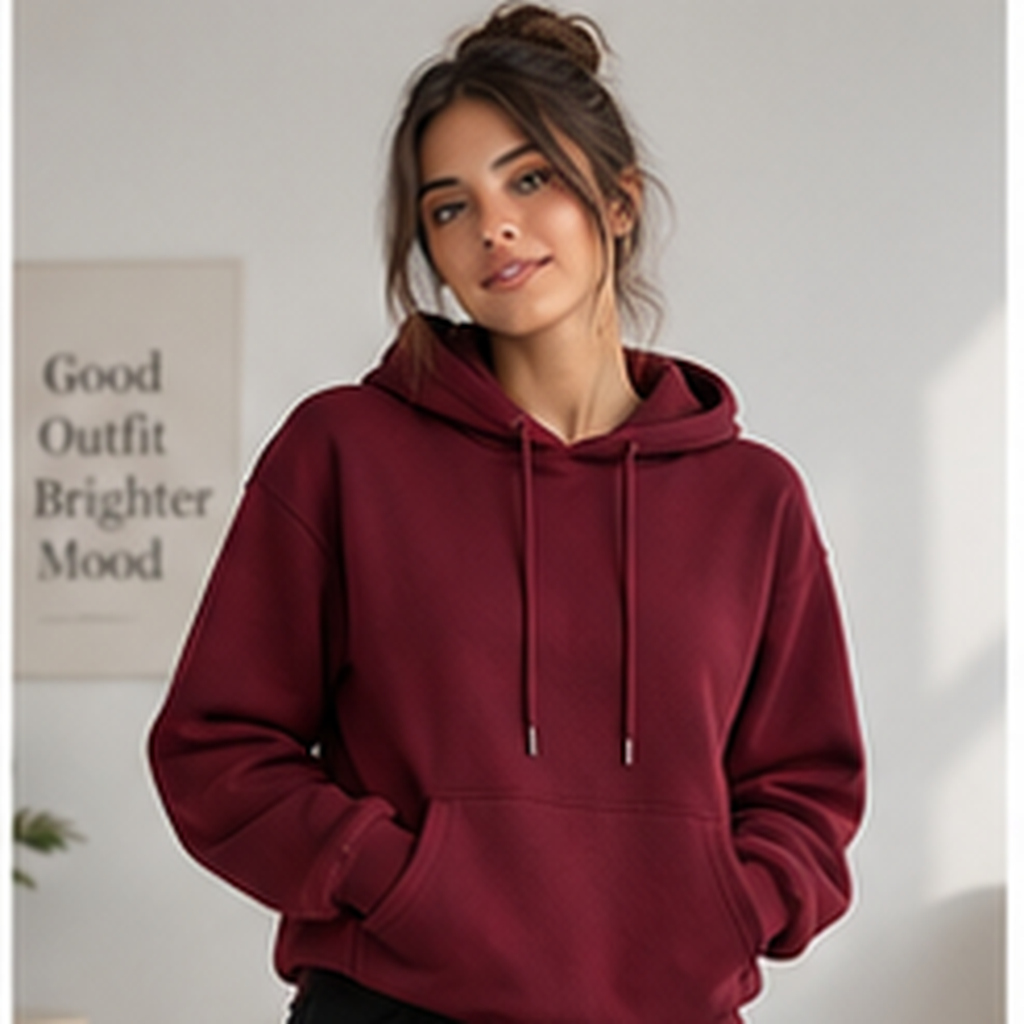Hoodie femme uni - Bordeaux