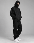 Hoodie homme zippé à capuche intégrée - Noir