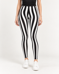 Legging femme rayé vertical noir et blanc - vue principale
