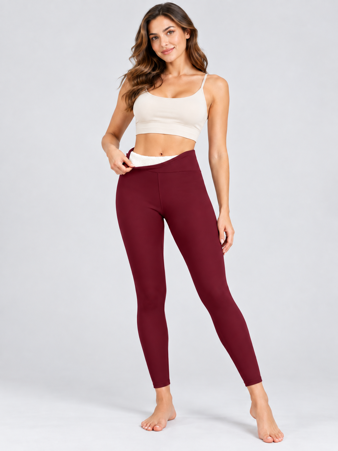 Legging thermique femme doublé velours - Wine
