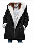 Manteau femme à capuche doublé - Black