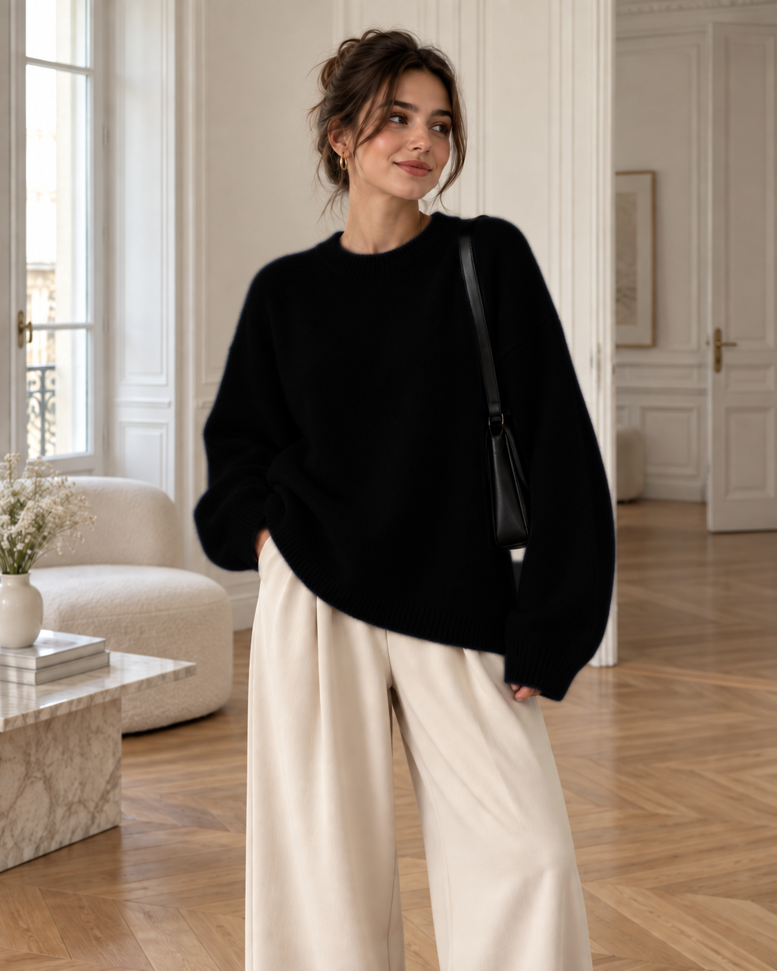 Pull oversize femme - Noir
