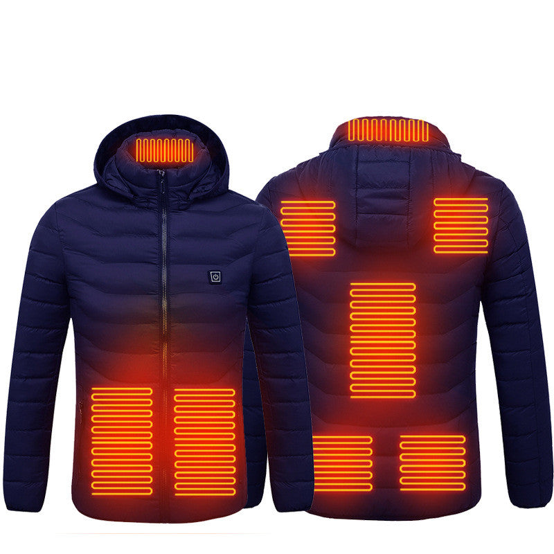 Veste chauffante homme à capuche - Bleu