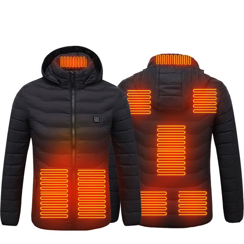 Veste chauffante homme à capuche - Noir