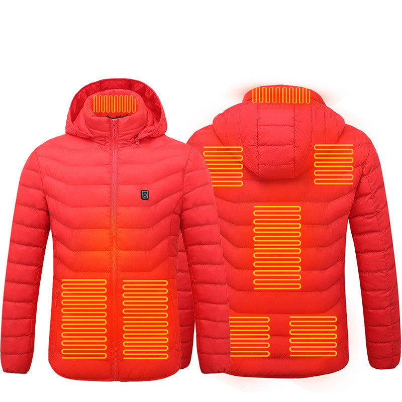 Veste chauffante homme à capuche - Rouge