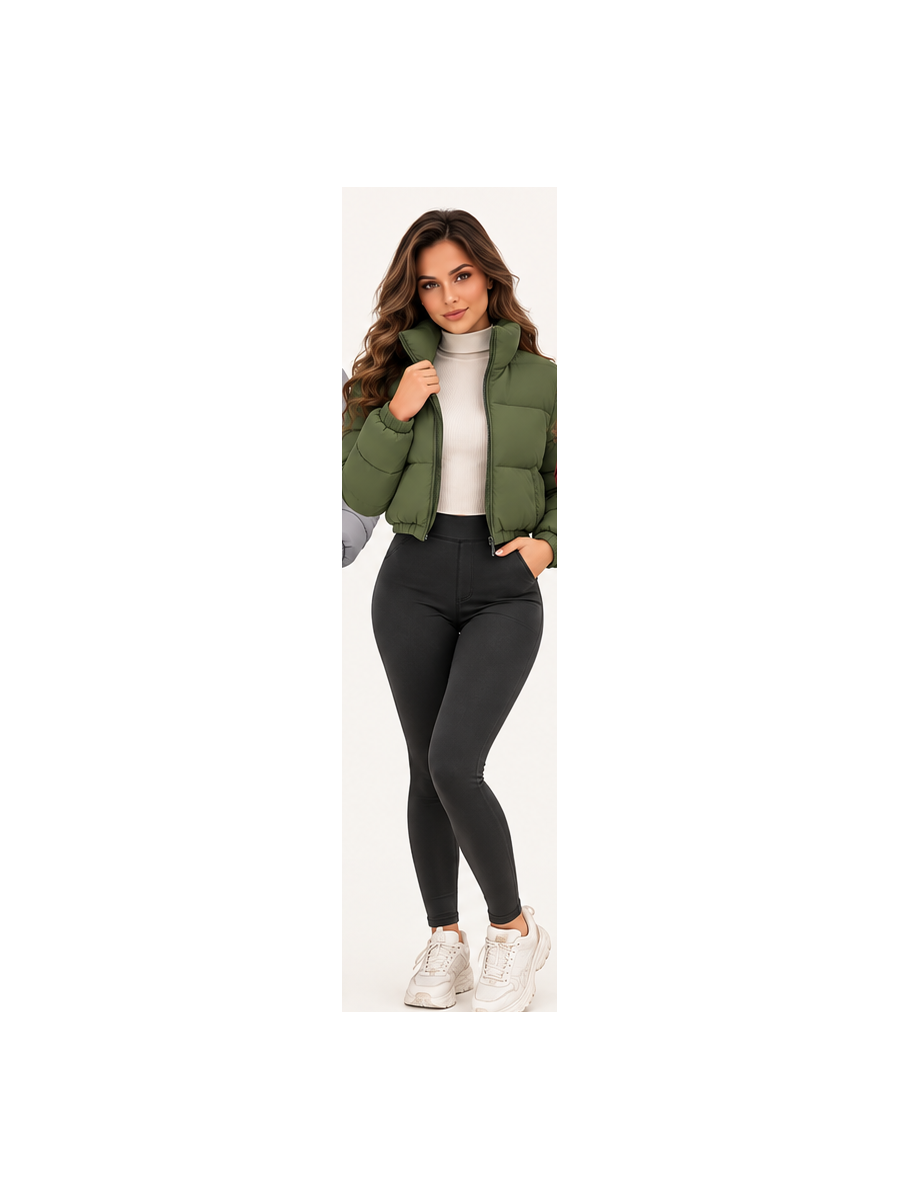 Veste matelassée courte femme - Vert