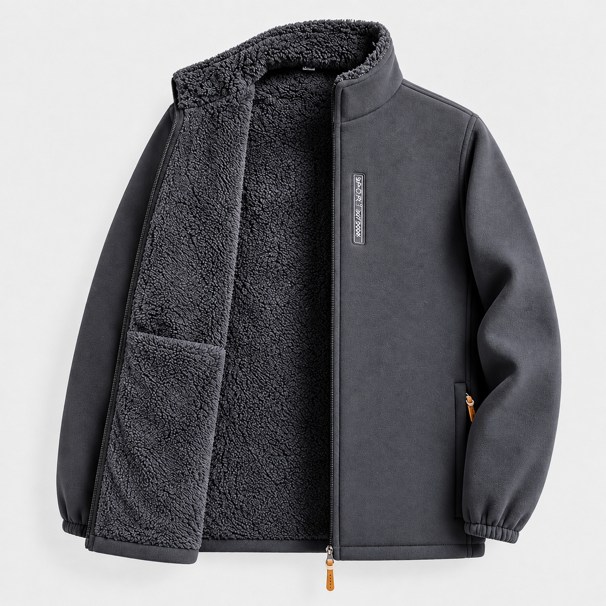 Veste polaire homme doublée chaude - Gris foncé