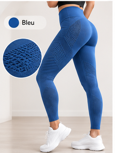 Legging sculptant femme bleu – taille haute BYTOKKI