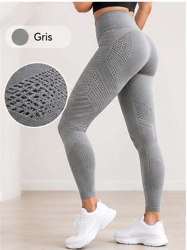 Legging sculptant femme gris – taille haute BYTOKKI