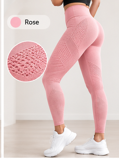Legging sculptant femme rose – taille haute BYTOKKI