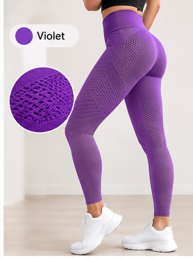 Legging sculptant femme violet – taille haute BYTOKKI
