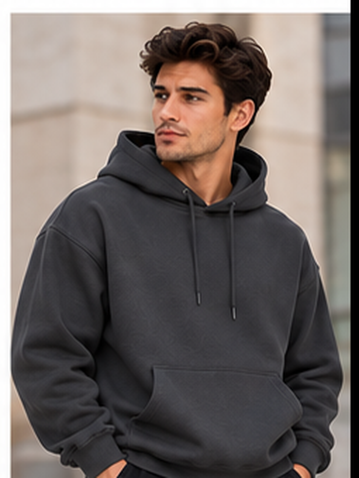 Hoodie homme uni - Gris foncé